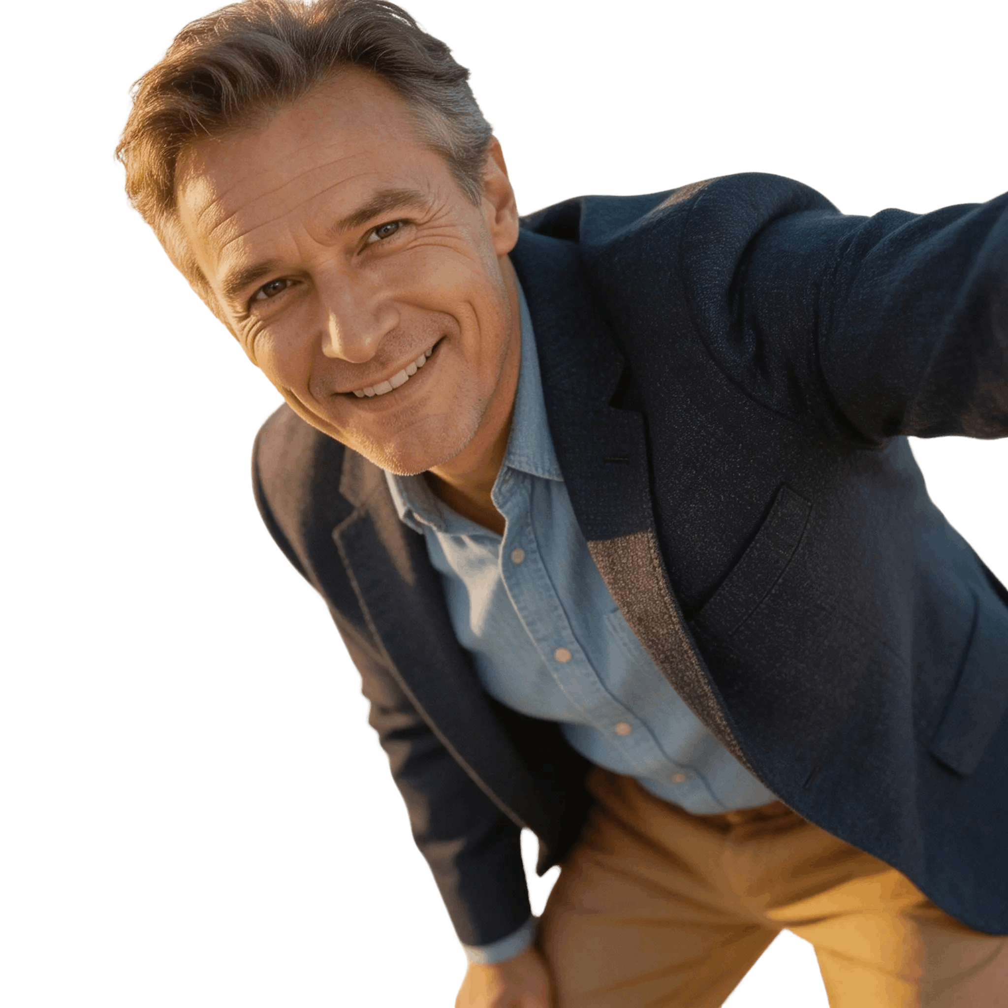 Personne souriante style professionnel décontracté