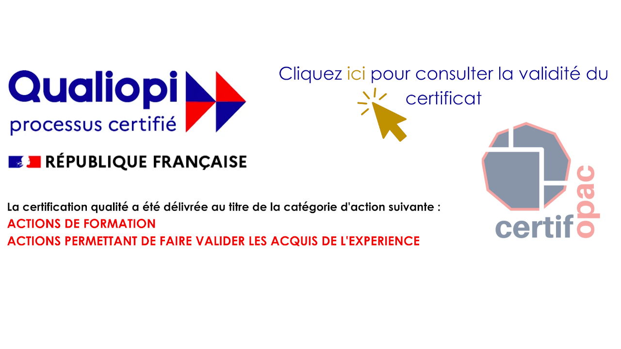 Certification Qualiopi - Qualité de la Formation